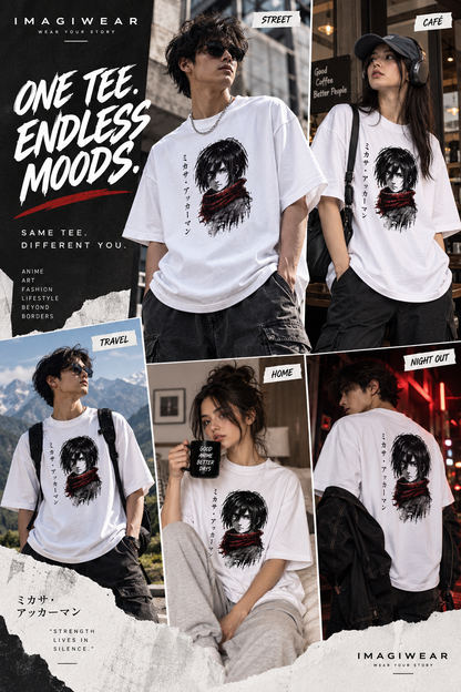 Mikasa Ackerman Graphic T-Shirt | Oversized Unisex Attack on Titan Anime Tee