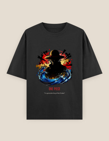 Anime Oversized Heavyweight T-Shirt in White - unisex anime streetwear cotton tee front view