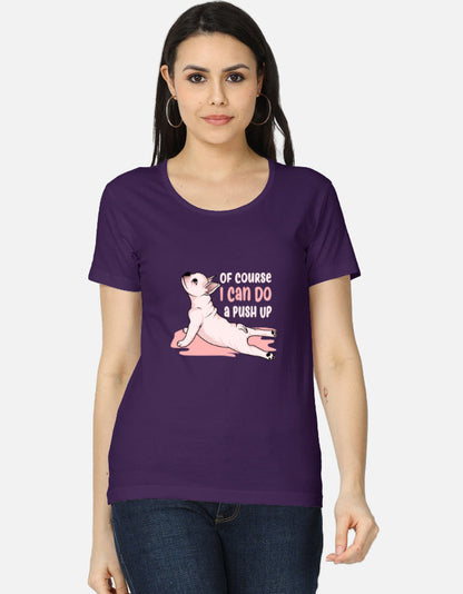 Women's Funny Dog Graphic T-Shirt casual cotton tee, additional colorway front view