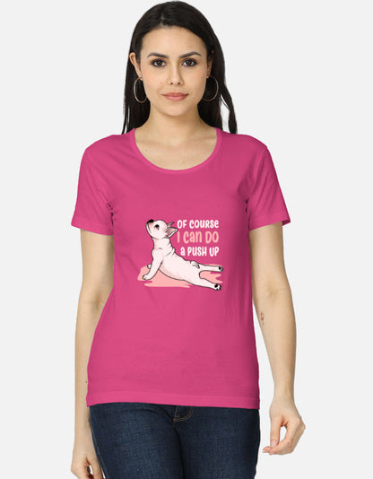 Women's Funny Dog Graphic T-Shirt casual cotton tee, additional colorway front view