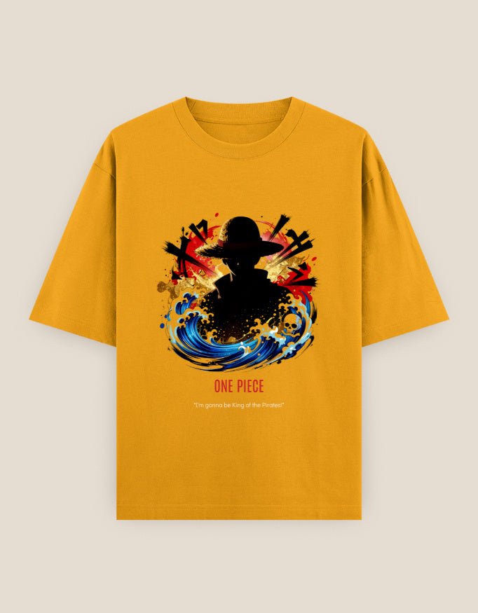 Anime Oversized Heavyweight T-Shirt in Purple - unisex anime streetwear cotton tee front view