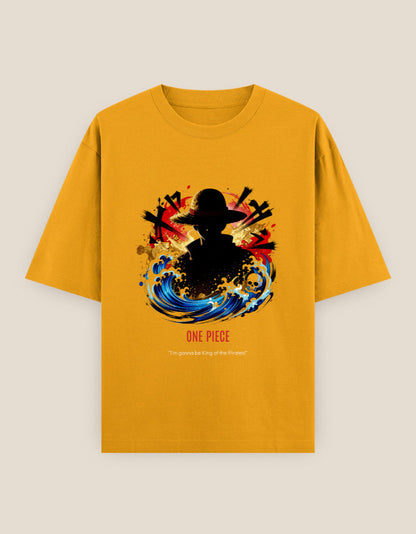 Anime Oversized Heavyweight T-Shirt in Purple - unisex anime streetwear cotton tee front view