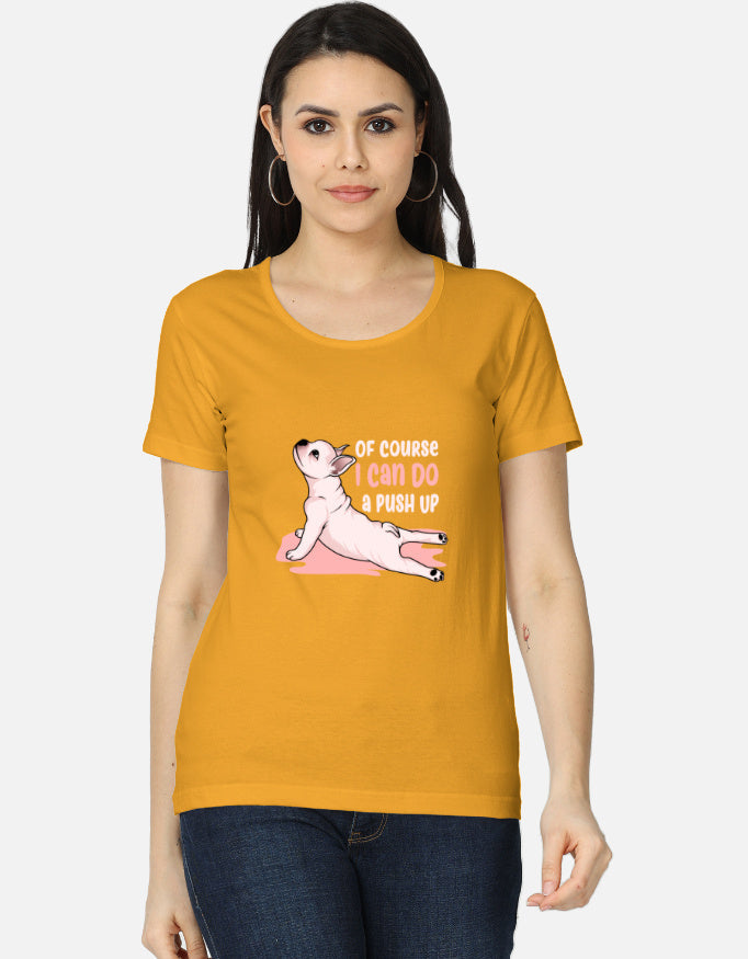 Women's Funny Dog Graphic T-Shirt casual cotton tee, additional colorway front view