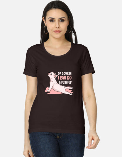Women's Funny Dog Graphic T-Shirt casual cotton tee, additional colorway front view