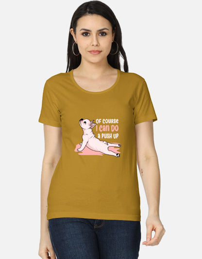 Women's Funny Dog Graphic T-Shirt casual cotton tee, additional colorway front view