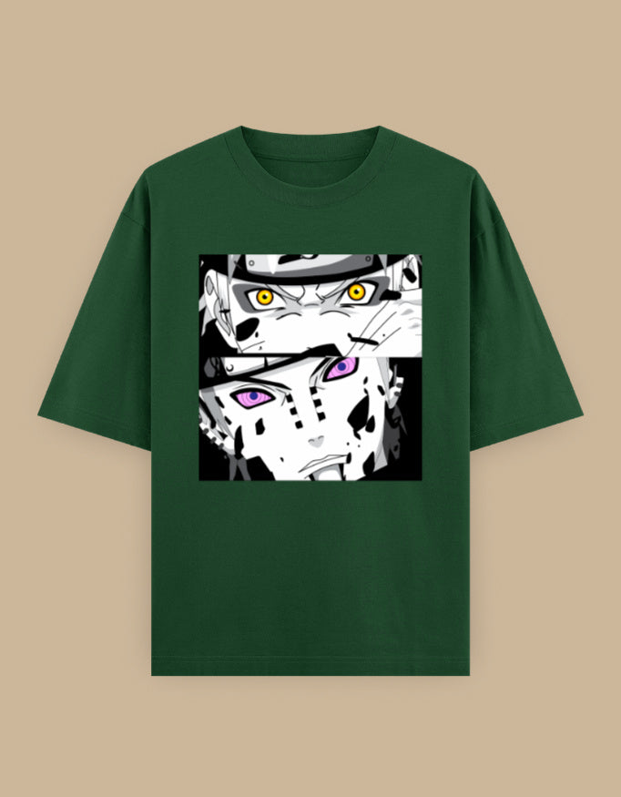 Anime Eyes Oversized Unisex T-Shirt in Royal Blue - manga inspired graphic tee front view
