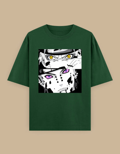 Anime Eyes Oversized Unisex T-Shirt in Royal Blue - manga inspired graphic tee front view