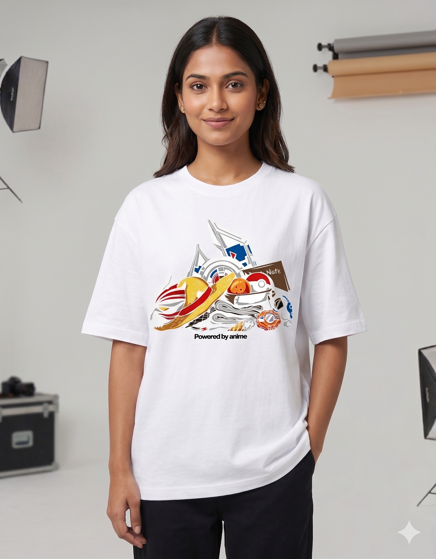 Unisex Oversized Graphic T-Shirt | Anime Streetwear Cotton Tee | Powered by Anime