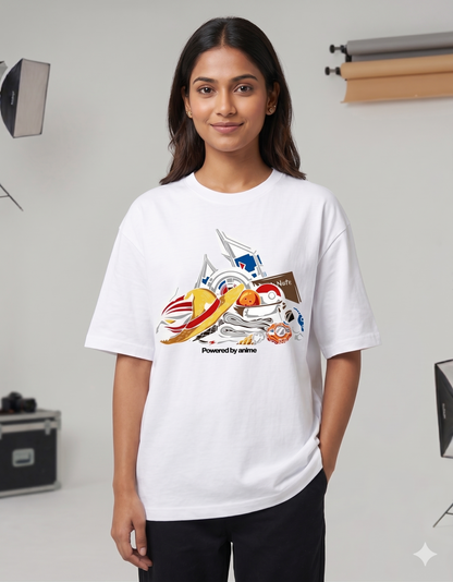 Powered by Anime Crossover T-Shirt | Ultimate Otaku Streetwear Tee