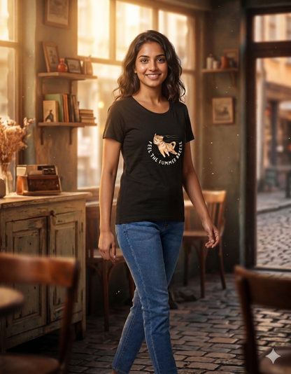 Women’s Cool Cat Graphic T-Shirt | Funny Casual Cotton Tee