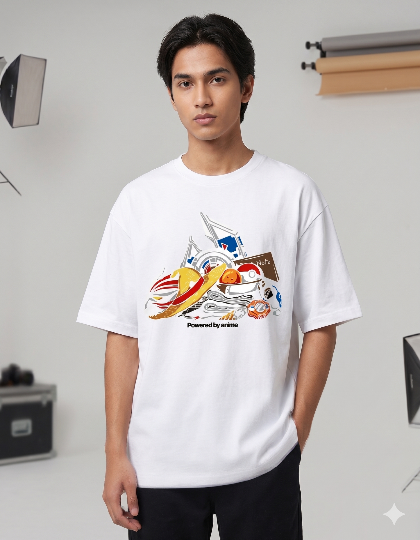 Unisex Oversized Graphic T-Shirt | Anime Streetwear Cotton Tee | Powered by Anime
