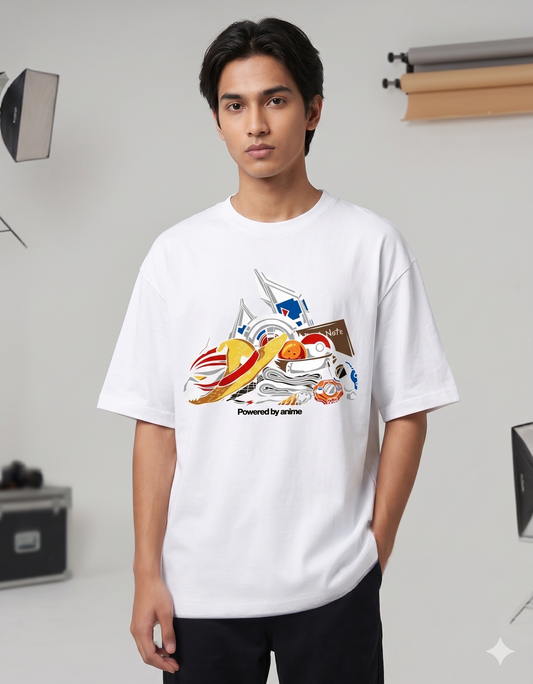 Unisex Oversized Graphic T-Shirt | Anime Streetwear Cotton Tee | Powered by Anime
