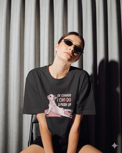 Women's Funny Dog Graphic T-Shirt back view - casual cotton tee funny dog print