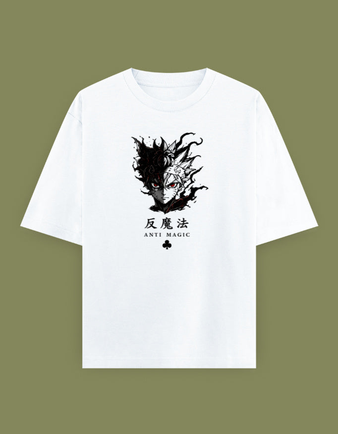 Asta Anti-Magic portrait oversized unisex Black Clover anime T-shirt