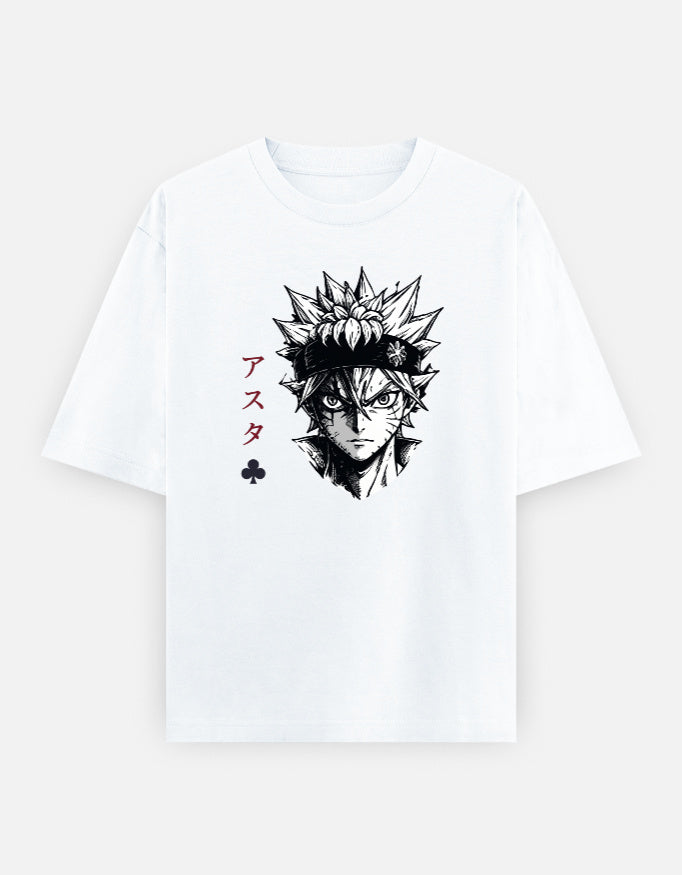 Asta Black Clover manga portrait oversized unisex anime T-shirt