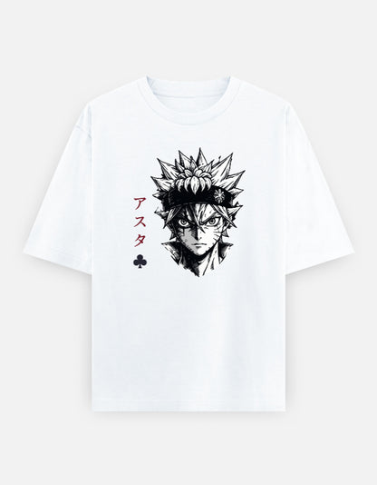 Asta Black Clover manga portrait oversized unisex anime T-shirt