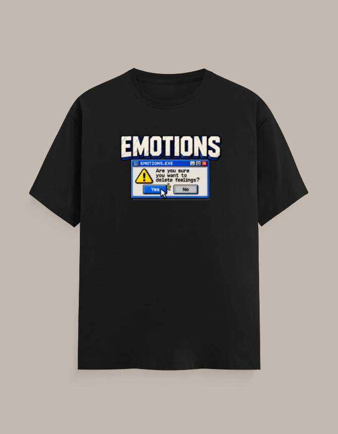 Emotions.exe retro computer dialog regular fit unisex graphic T-shirt