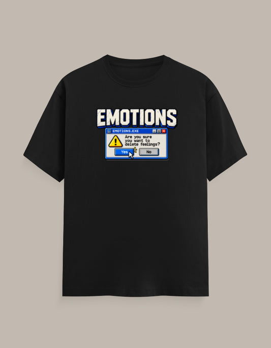 Emotions.exe retro computer dialog regular fit unisex graphic T-shirt