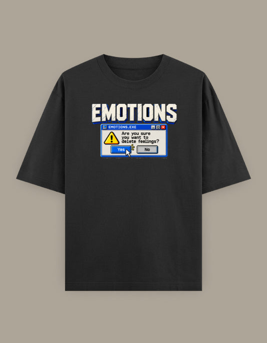 Emotions.exe retro computer Y2K oversized unisex graphic T-shirt