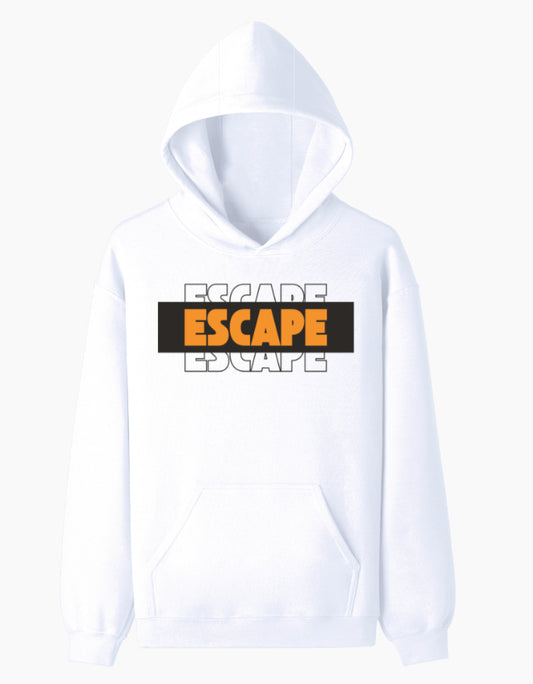 Escape typography graphic regular fit unisex hoodie